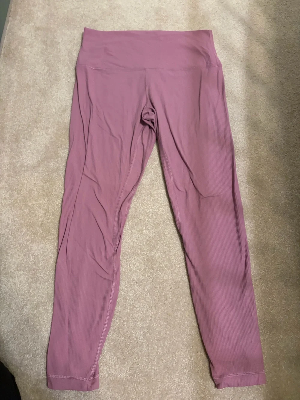 lululemon athletica Ribbed High-Waist Leggings in Mauve Pink